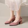 Fashion Closed Pointed Toe Pumps Anti Slip Fashion Court Shoes with Bow Classic Chunky Heels Pumps Comfortable for Party Vacation