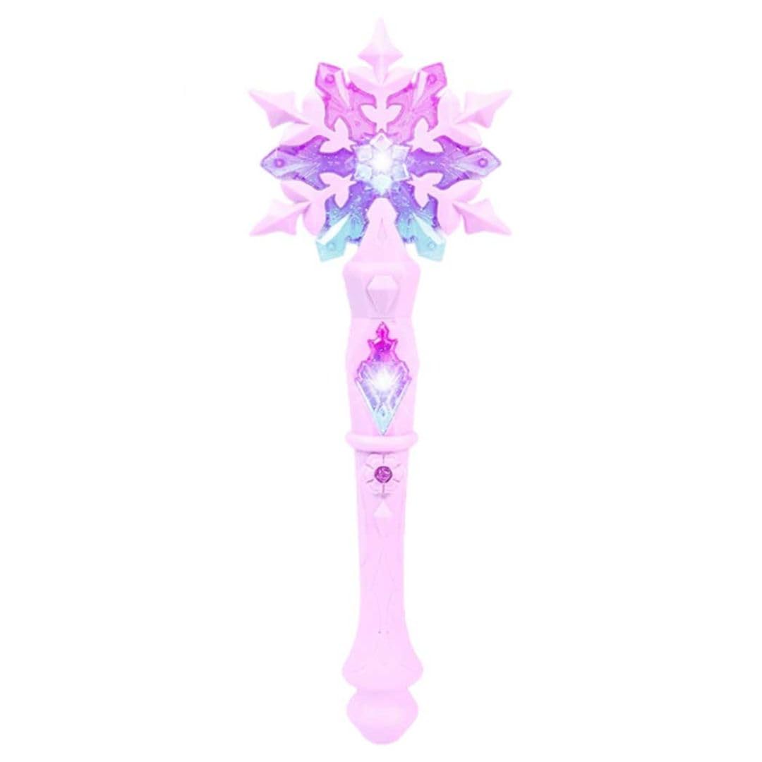[AiO JAPAN] Light-Up Wand, Snow Princess Stick, Light-Up  Sound Magic Wand, Snowflake, Snow Fairy, Christmas, Halloween, LED Light (Pink)