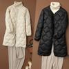 Womens Lightweight Down Coat Long Sleeve V-Neck Loose Fit Winter Outerwear No Hood