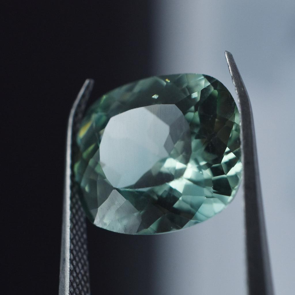 Natural Bluish Green Sapphire Loose Gemstone Cushion Cut 6.80 ct Montana September Birthstone Gift