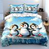 Penguins on icy landscape. Bedding sets Duvet cover sets Duvet covers Pillowcases(1 * Duvet Cover 2 * Pillowcases without duvet insert)