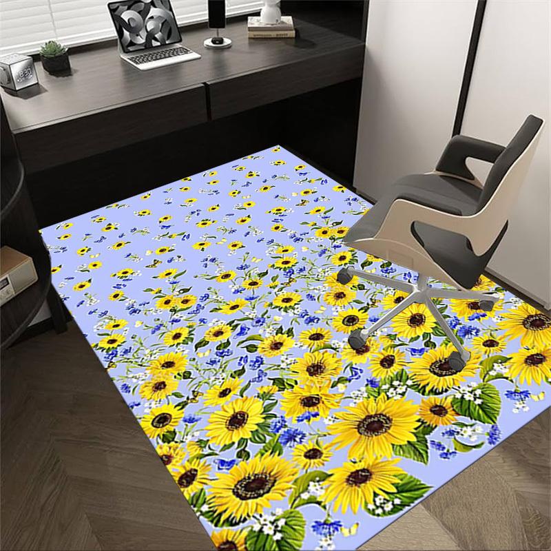 1PC Sunflowers Flowers Extra Large Non-Slip Floor carpet, Office, family, bedroom, Studio Large Area Rug,Longlasting Material-J0352