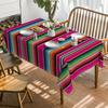 Mexikanische Streifen Tischdecke Feiertagsparty Dekor Wiederverwendbar Tag der Toten Wasserdichte Tischdecke Mexikanische Fiesta Dekorationen