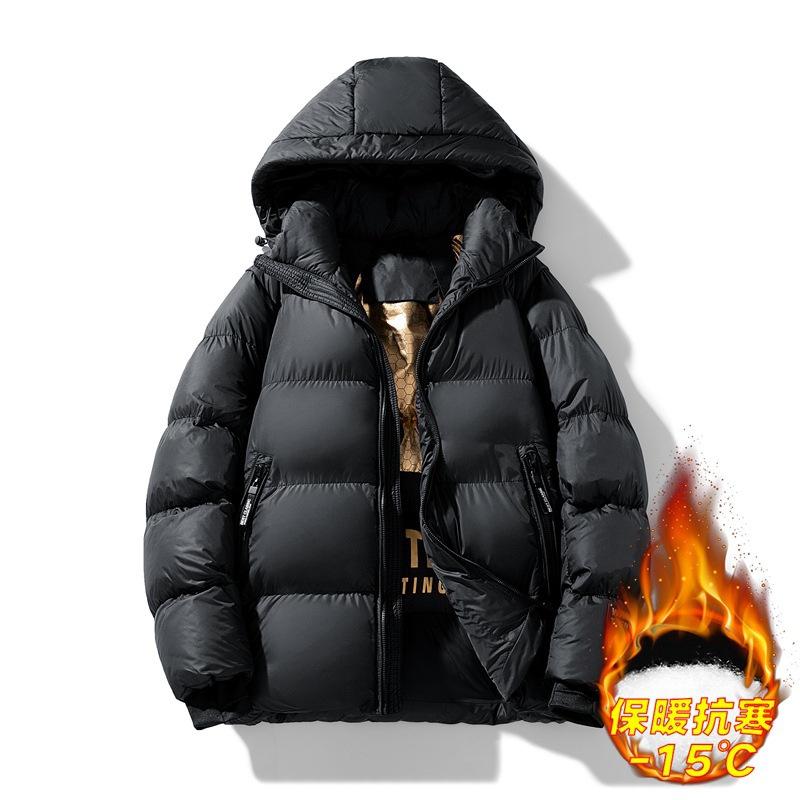 Winter New Graphene Black Gold Cotton-padded Coat Men's Casual Thickened Warm Hooded Cotton-padded Jacket