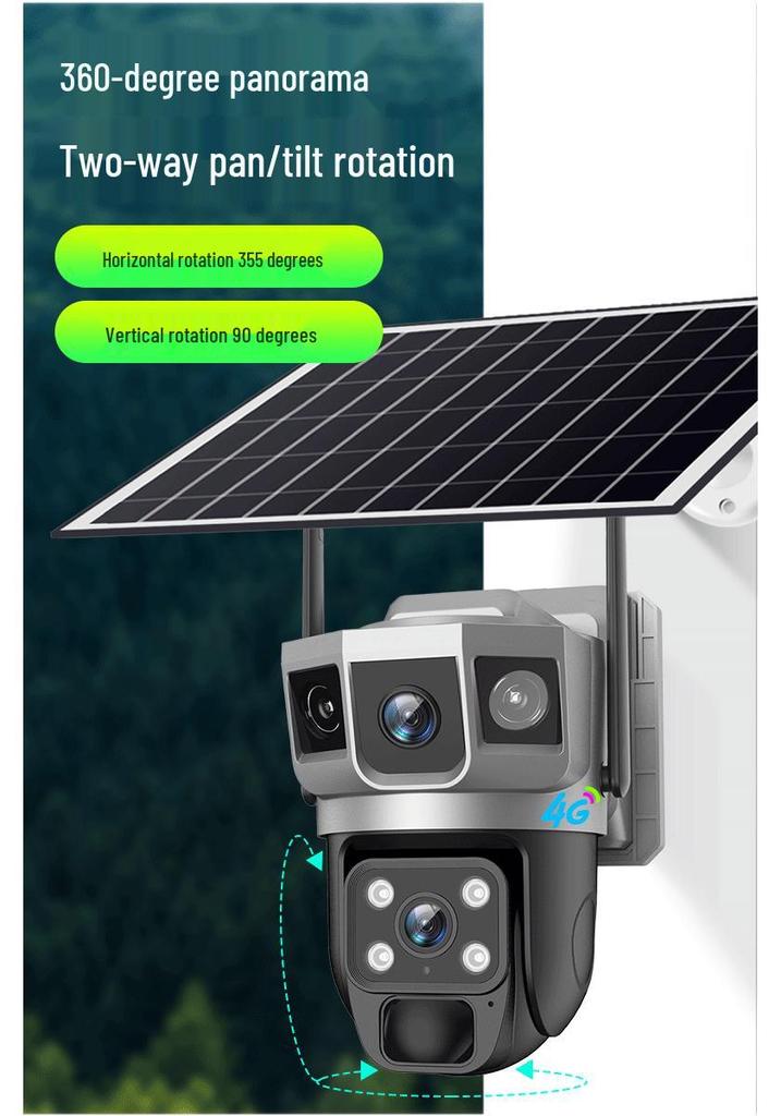 V380 Solar-Powered 4G Outdoor Camera with Dual-Light Night Vision and Low Power Consumption