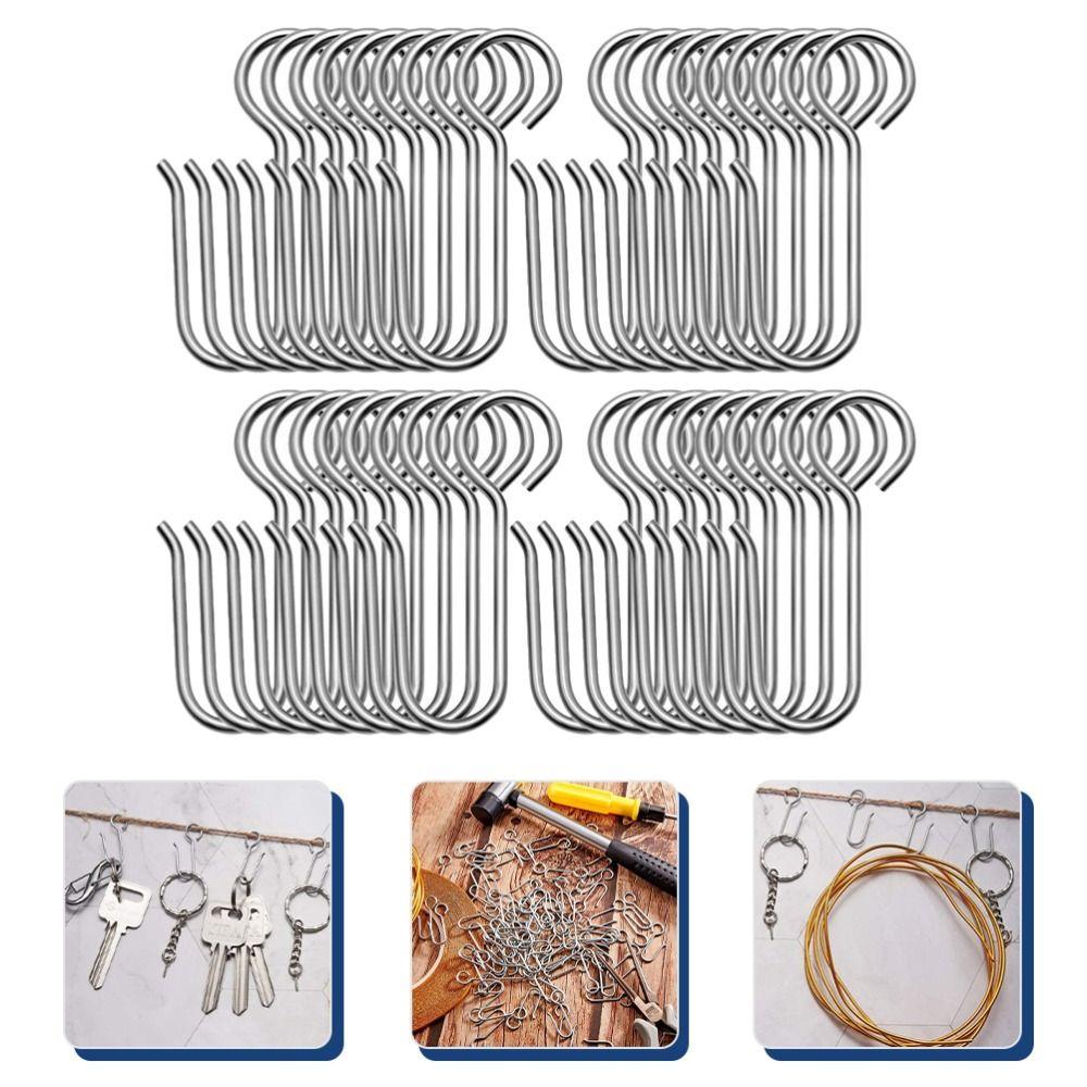 20Pcs S Shaped Drapery Hook Pin Metal Shower Curtain Hanger Curtain Track Hooks  Door Curtain