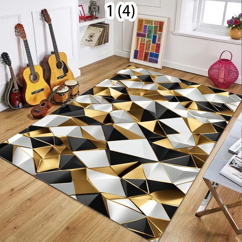 

Luxury Geometric & Marble Mosaic Area Rug Carpet Mat Non-Slip Easy Clean Durable Large Size for Living Room Bedroom Modern Decor 40X60cm