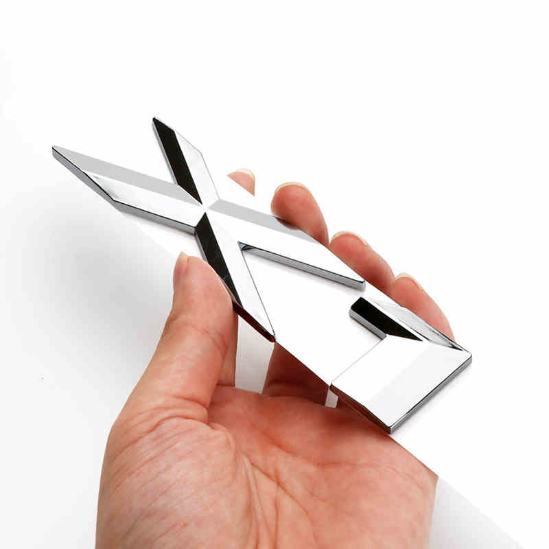 Logo 3D Chrome Stříbrné písmeno na ocasu Plastový znak Odznak Nálepka Dekorace pro X1 X3 X5 X6 E83 F25 GT Autodoplňky Styling