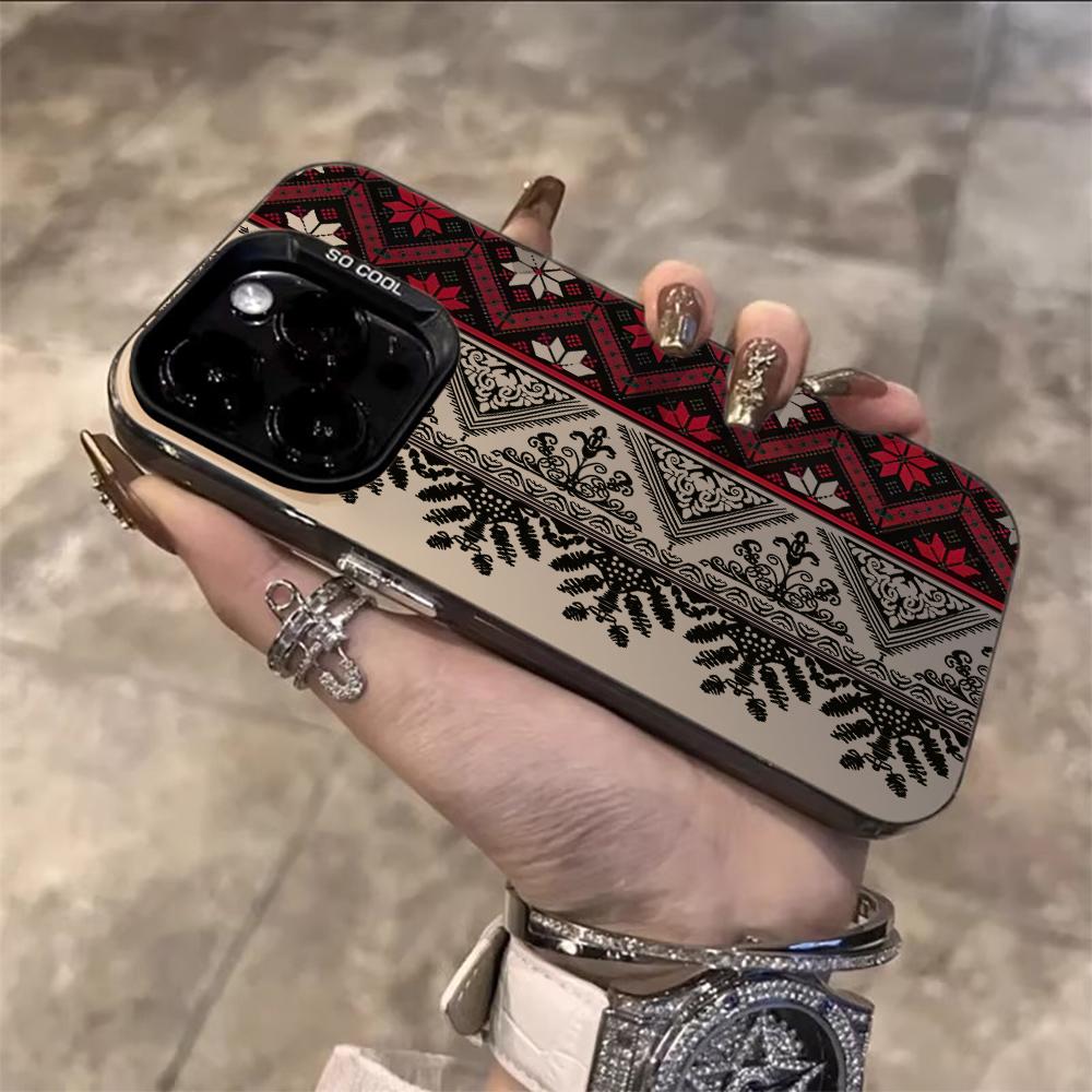 Retro Ethnic European Phone Case For IPhone 16 11 12 13 17 Pro Max Case 14 15 Plus 16E 17Air Shockproof Hard IMD INS Cover