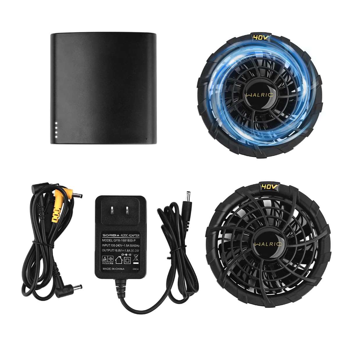 

40 В Сверхвысокопроизводительный вентилятор, совместимый с Airflow, подходит для 90 мм, до 17 часов работы, включает быструю защиту от теплового удара и перегрева PSE, комплект, 20 000 мАч,