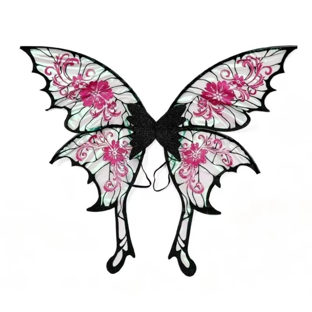 Semi-Transparent Mesh Butterfly Wings Floral Embroidered Angel Wings  Cosplay Performance