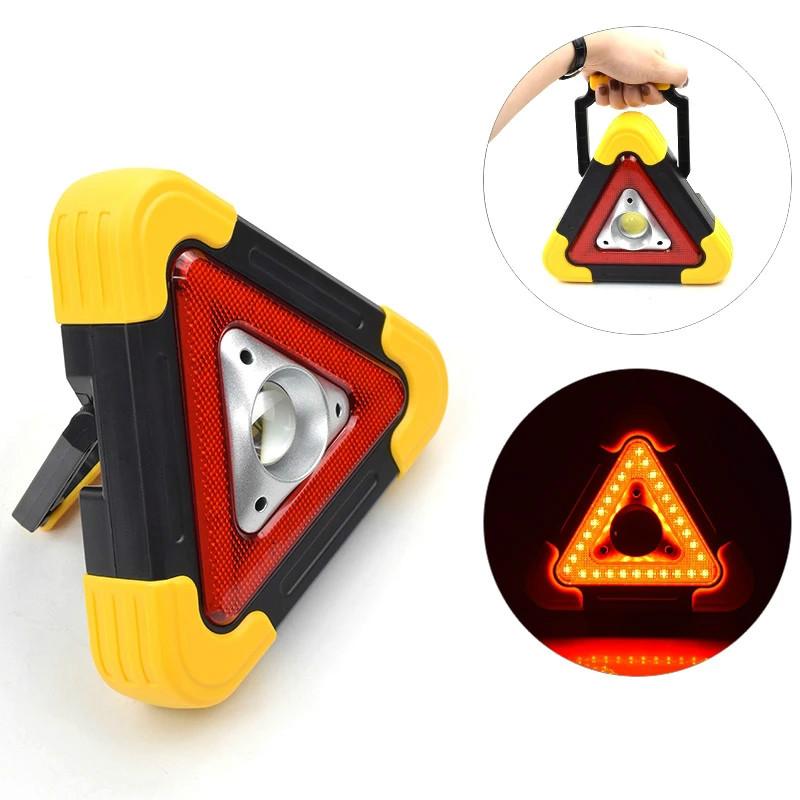 Přenosné trojúhelníkové výstražné světlo LED Bateriové nouzové semaforové závory Bezpečnostní značka Reflexní nouzový