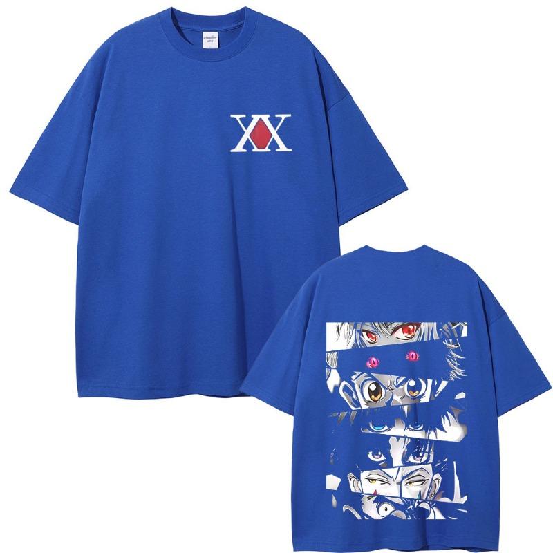 Anime Hunter X Hunter Eyes Graphic T-shirt Men Women Soft Cotton T Shirts Male Fashion Manga Oversized Streetwear