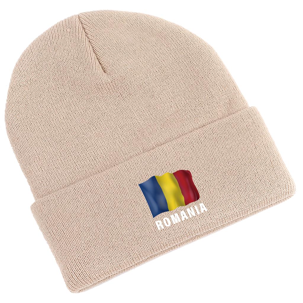 ROMANIA Flag Print Winter Hats Knitted Hat Beanie Man Cap Thermal Lightweight Knit Cap Beanie Perfect For Street Style