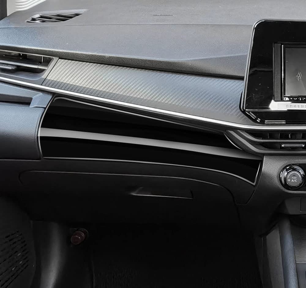 OKAYOHINN Black ABS Resin Instrument Panel Liner for Toyota Note Aura and Car Accessories 3-Piece E13, FE13, E-Power, (NE-ZKB)