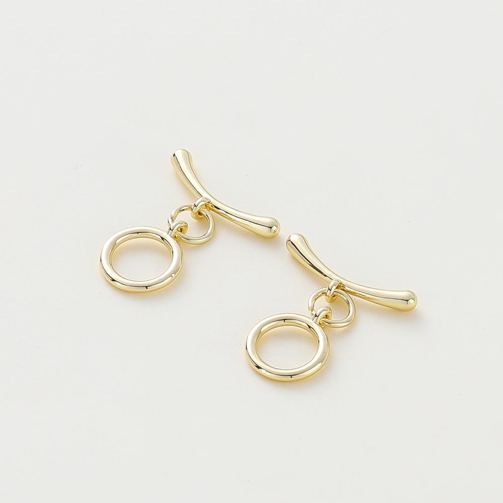4 Sets 14K18K Gold Color Plated Brass O Toggle Clasps Connector For Diy Bracelet Necklace Jewelry Making Findings Accessories