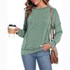 Women's Fashionable Casual Long Sleeved Loose Striped Top