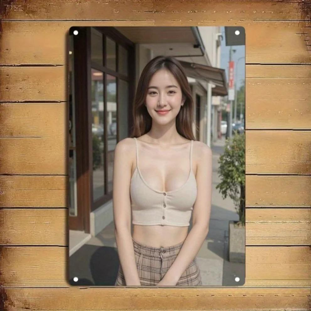 Xuperstore Tin Sign Metal Wall Art, Funny Underwear Girl Retro Home Decor for Bar Cafe Bedroom, Christmas Gift, Waterproof Rustp