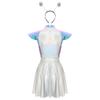 Costume da Cosplay Alieno di Halloween per Donna Vestito Carino Spazio Esterno con Fascia