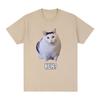 Cat Saying Huh? Funny Meme T-shirt Men Women Breathable Short Sleeve T Shirts Fashion Harajuku Tee Shirt