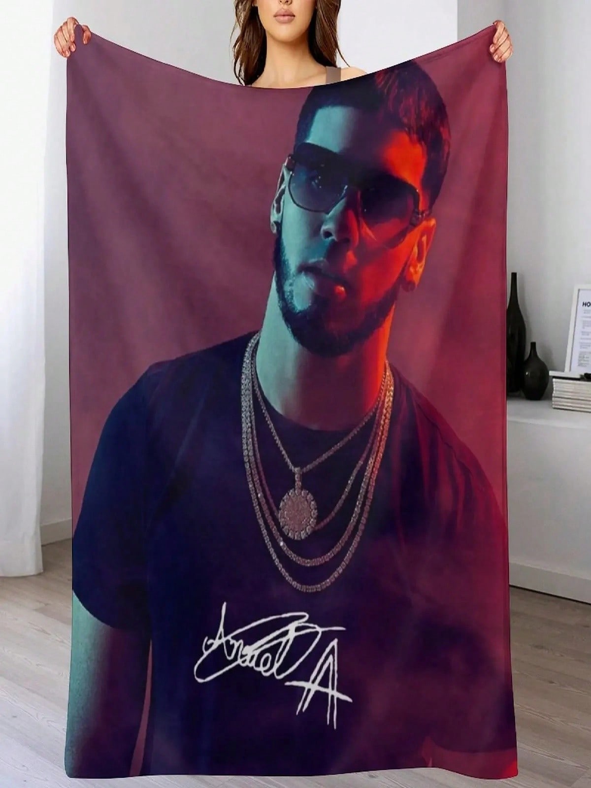Manta de Anuel AA, mantas para cama, mantas a cuadros de diseñadores, mantas para sofá-cama 75X95CM