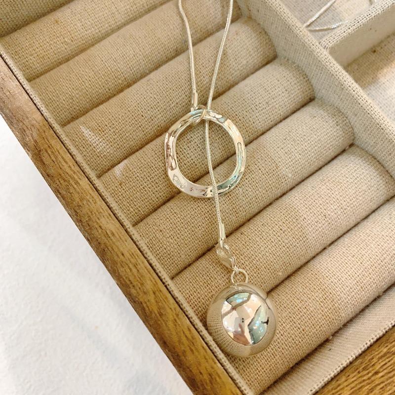 High-End Sense Gold Necklace Trendy Light Luxury Niche Design Temperament Fashionable Small Gold Ball Pendant