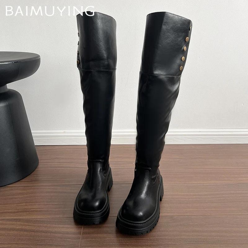 Suede Platform Women High Boots High Heels Chunky Fashion Shoes Woman 2025 Trend Winter Brand Sexy Elegant Femme Chelsea Botas