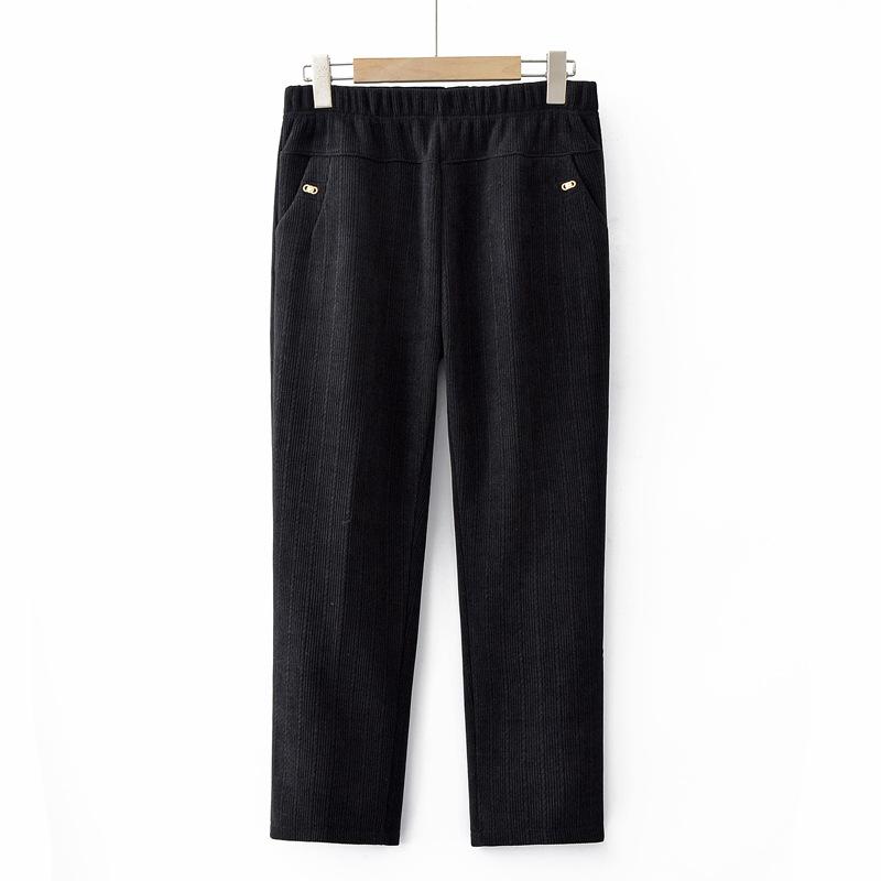 Mom's Spring Straight-Leg Elastic Pants for Middle-Aged Women - Plus Size Casual Fit