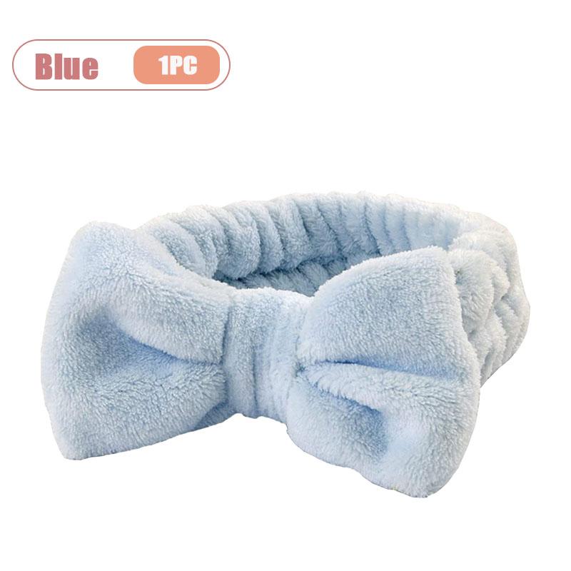 1-20PCS Soft Coral Fleece Headband for Face Washing Makeup Bow Design Hair Hoop Light Beige Yoga Turban for Girls Women