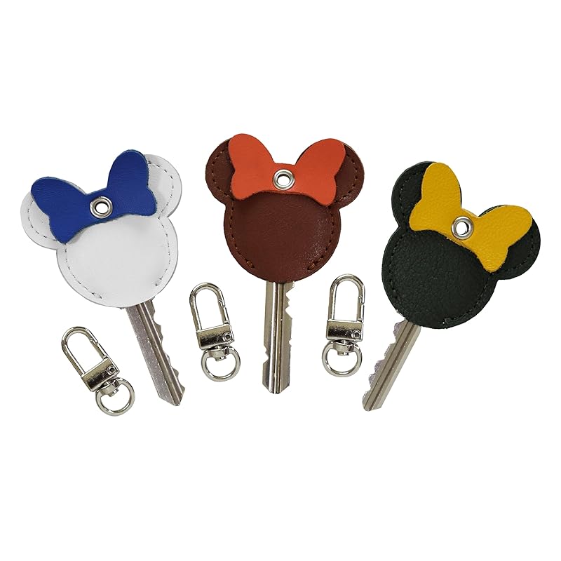 

[Angel House] key cover leather genuine leather key case keycap Crime prevention leather key cover key number Number hidden strap men s ladies mouse