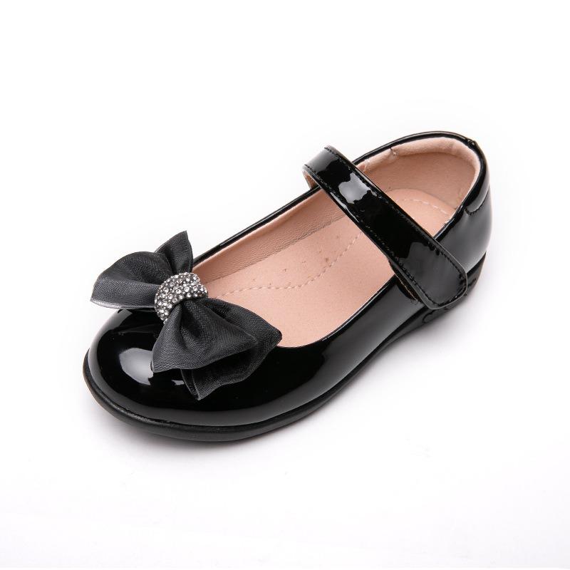 Summer New Bowknot Girls Single Shoes Soft Sole Stylish Children's Toe Shoes Korean Style Fashionable Princess Shoes