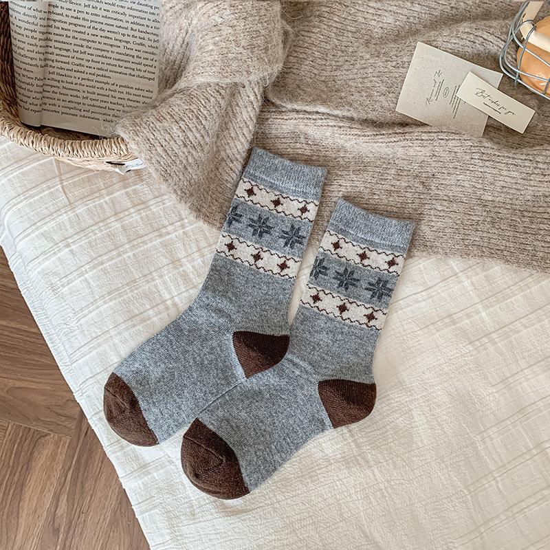 Advanced Star Medium Tube Wool Socks Warm Thickened Stacking Socks