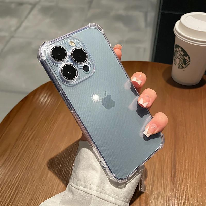 Luxury Shockproof Transparent Phone Case For iPhone 11 12 13 14 15 Pro Max 7 8 Plus XS X XR Mini Soft Clear Bumper Cover