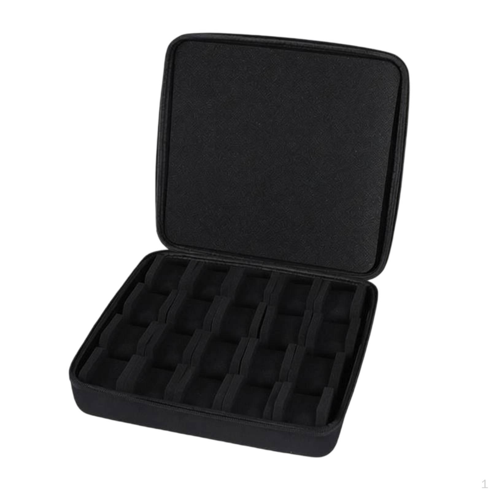 Watch Case with Foam Inserts MultiCompartment Box Zipper Hard Shell for Collectors,