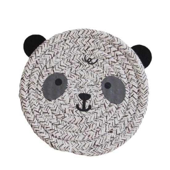 

Подставка для чая, нескользящая декоративная веревка, противоожоговая круглая хлопковая подставка для столовых приборов ручной работы с мультяшным медведем S кофейный