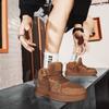 Botas de nieve invierno nuevas de terciopelo engrosadas zapatos pan marrón casual antideslizantes cálidos zapatos de algodón