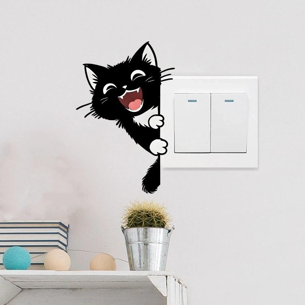 PVC Cat Wall Decals Self-Adhesive Glowing Cat Stickers Cat Luminous Stickers Bedroom
