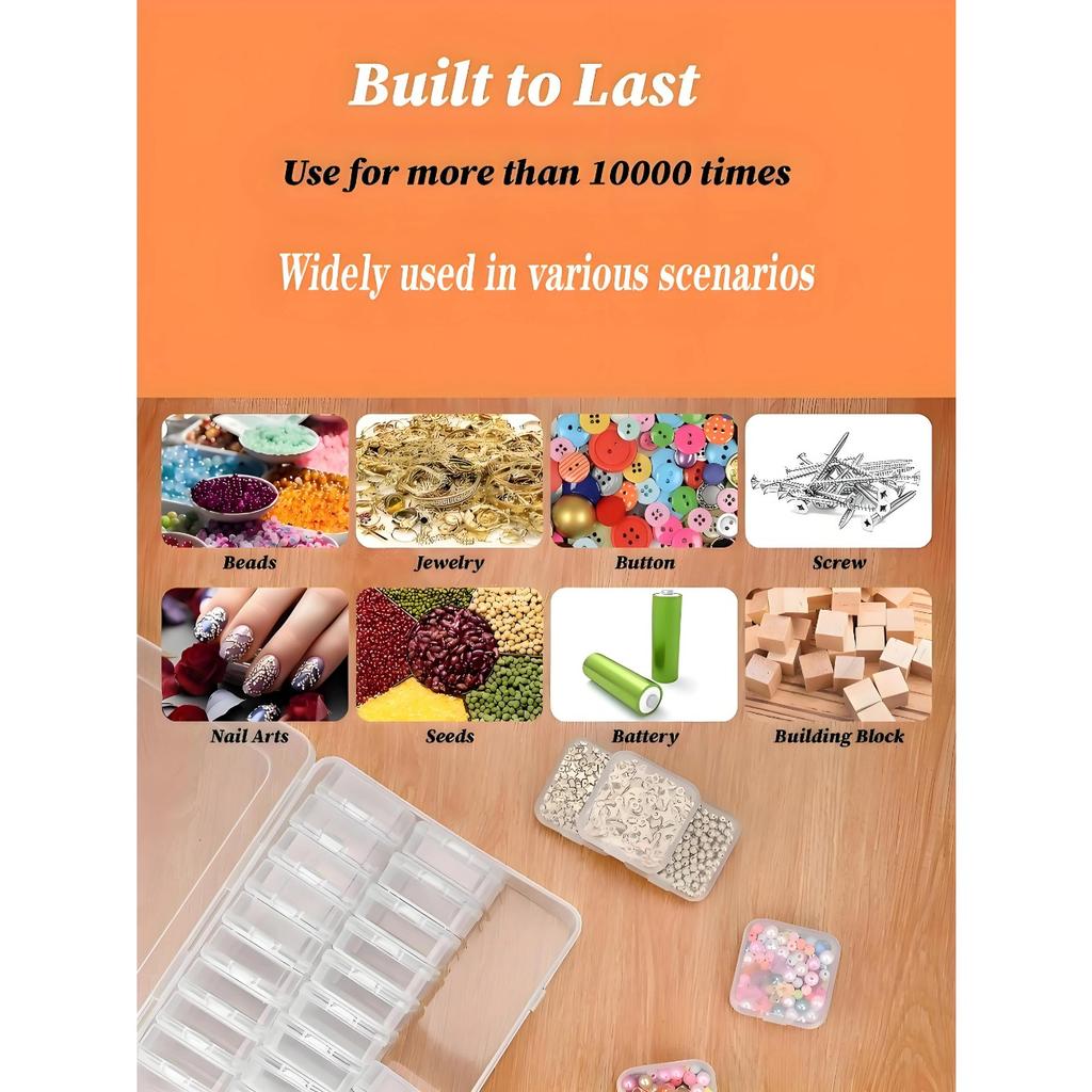 1 Set Of 30pcs Transparent Plastic Storage Box Mini Small Grid With Lid Square Jewelry Pearls And Miscellaneous Items Separated