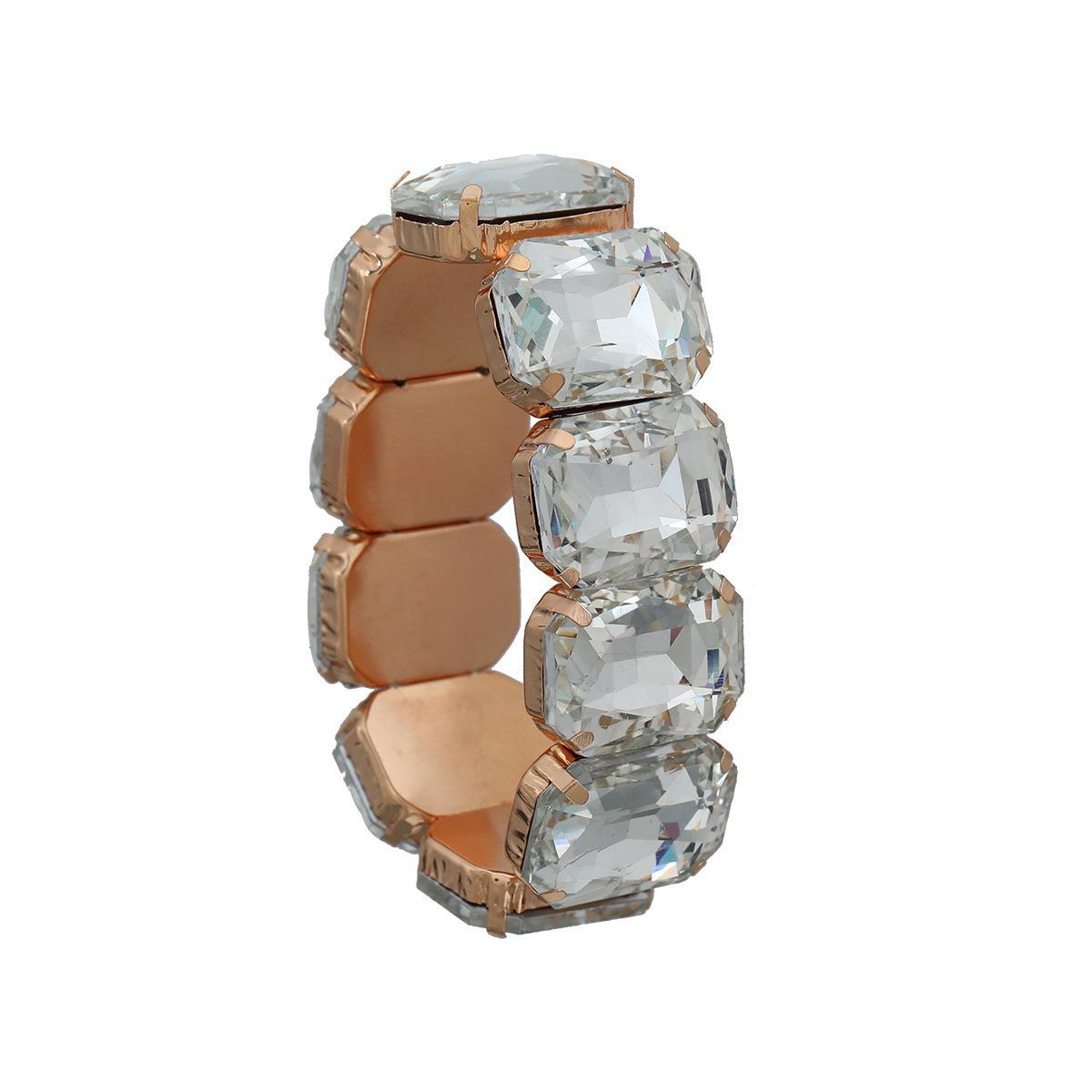 

Женские эластичные панк-браслеты в стиле хип-хоп с бриллиантами белый