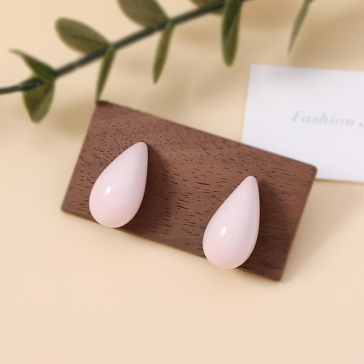 

New Korean version dopamine fresh and chubby water drop simple and versatile ear stud acrylic touch earrings