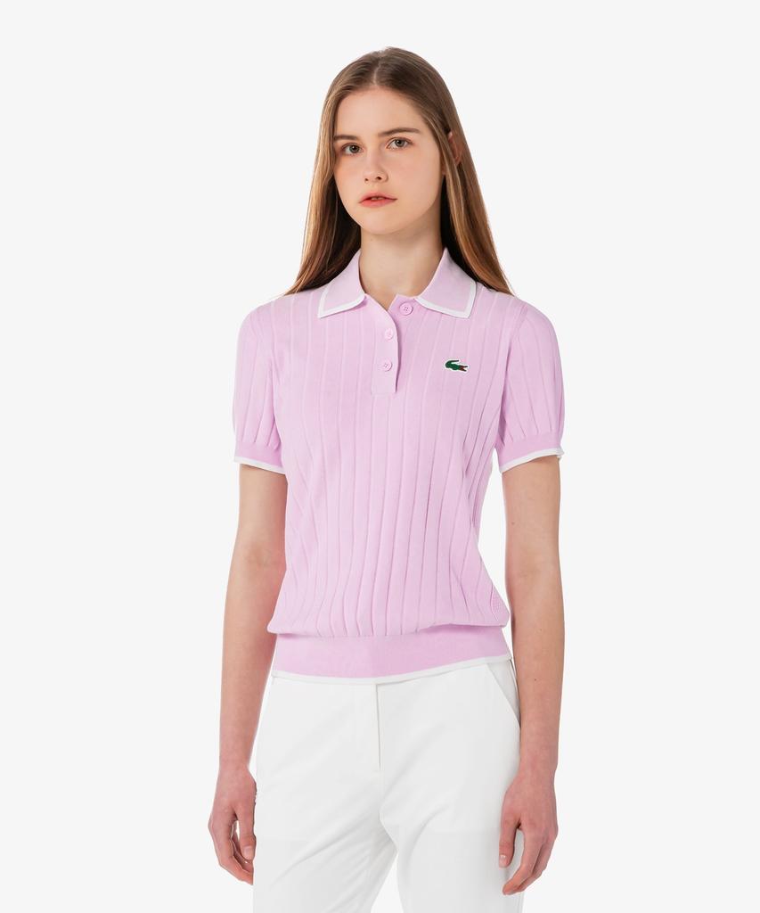 LACOSTE Women'S Golf Textured Short Sleeve Polo Sweater Af9430-56G 36S