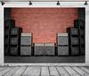 BELECO 8x6ft Fabric Vintage Style Music Backdrop Red Brick Wall Guitar Amps Speaker Rock Band Blues Retro Music Concert Party Backgroun