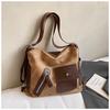 Tote Bag Women's Large Capacity 2025 New Autumn and Winter Casual Color Contrast Retro Shoulder Messenger Bag Multi-functional Backpack