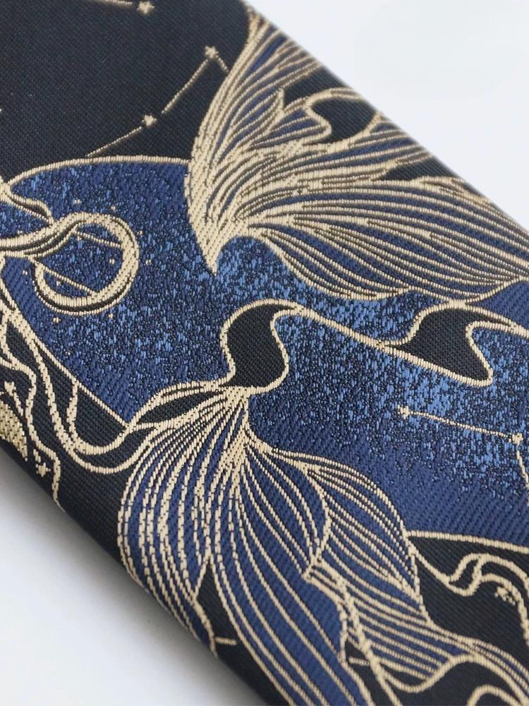 Man and Woman Students Academy Versatile Necktie Original Designed Gold Silk Edition Black Necktie Creative Tie