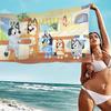 Cartoon B-Blueys Microfiber Blanket Quick Drying Beach Towels Oversized Printing Super Absorbent Pool Towel Blanket