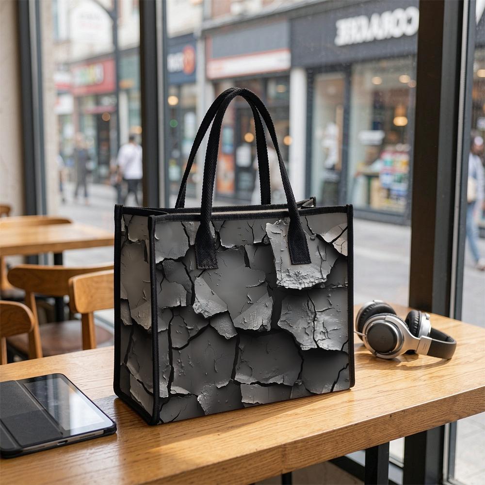 Crack Print Tote Bag Fashion Casual Large Capacity Women's Daily Commuting Shopping Shoulder Handbag