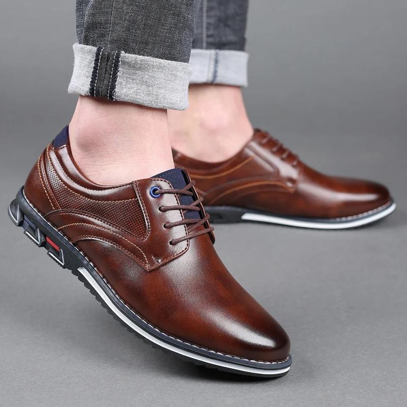 Retro Men's Shoes Business Brand Leather Shoes Fashion Casual Shoes for Men Black Brown Breathable Loafers Comfort Men'shoe 2024