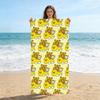 R-Rilakkuma & Friends Duck Car Printed Beach Towel, Cute Cartoon Quick Dry Microfiber Towel, Soft Absorbent Bath Towel