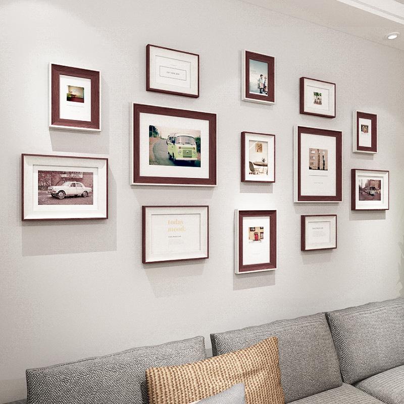 Punch-Free Minimalist Photo Frame Set for Living Room Wall Decoration