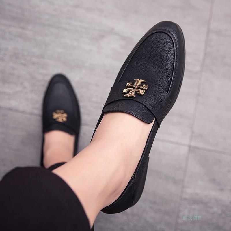 Autumn and winter casual small leather shoes youth pointed lazy shoes heightening hair stylist night show